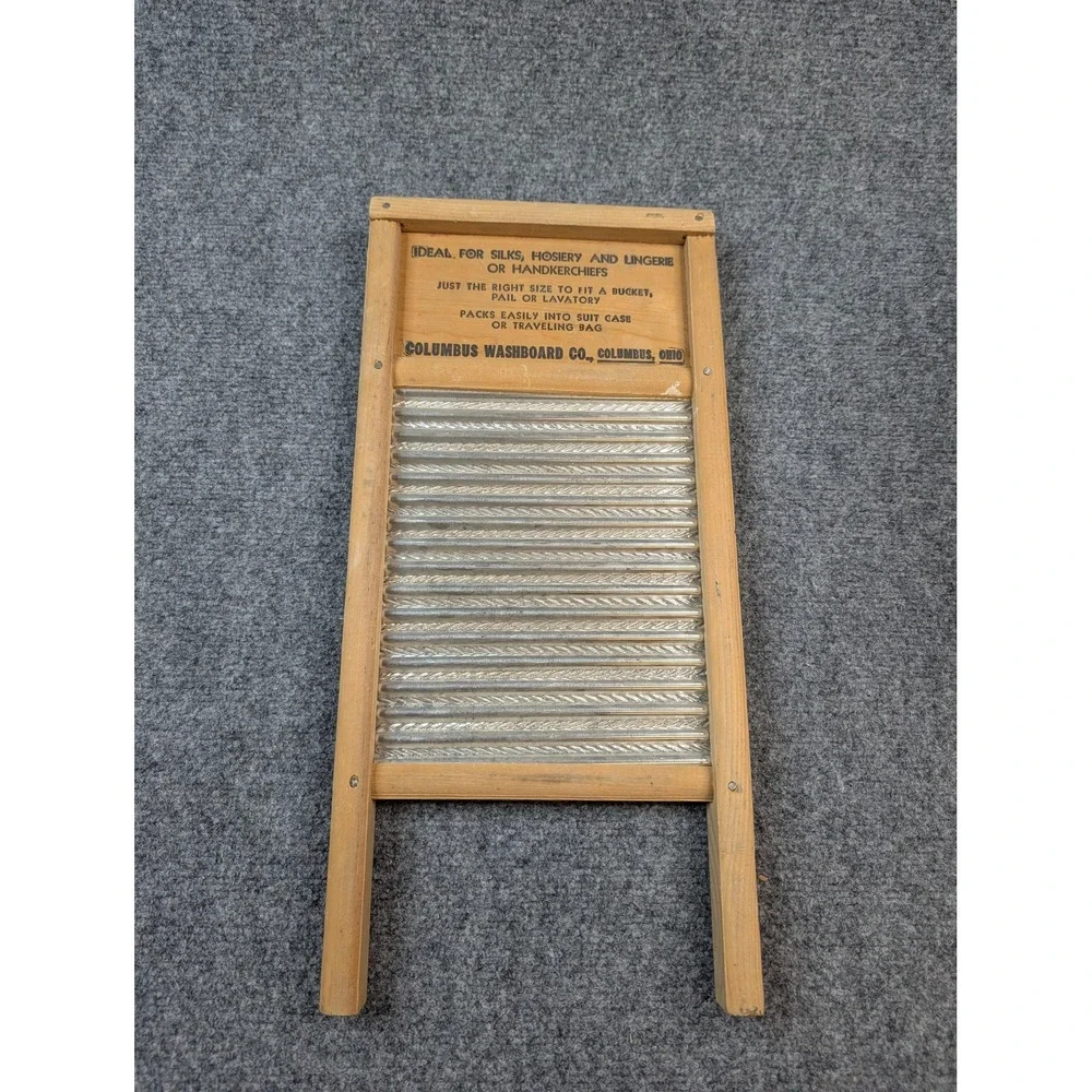 Dubl Handi Columbus Washboard Co Metal Wood Small Laundry Washboard Rustic Decor